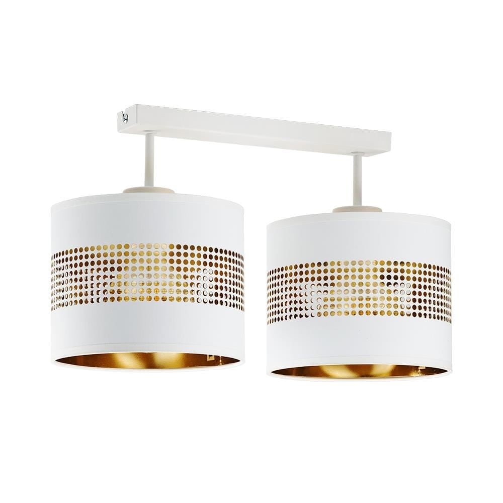 TK Lighting Tago lampă de tavan 2x15 W alb-auriu 3223