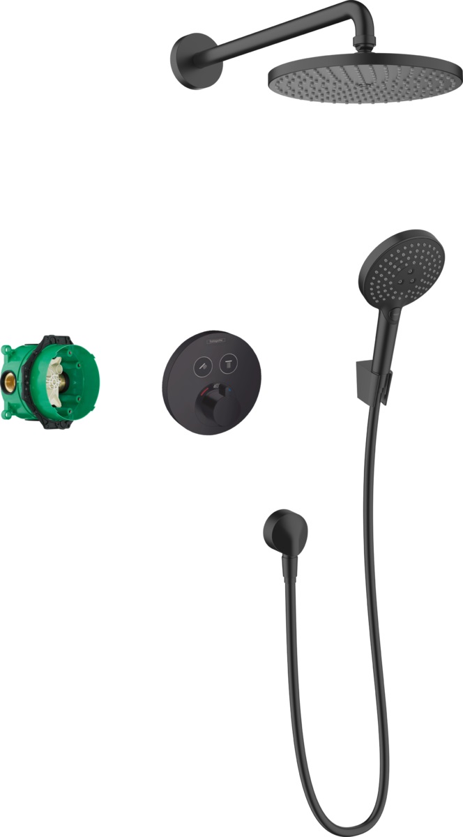 Hansgrohe Raindance set de duș ascuns cu termostat cu duș de ploaie negru 27959670