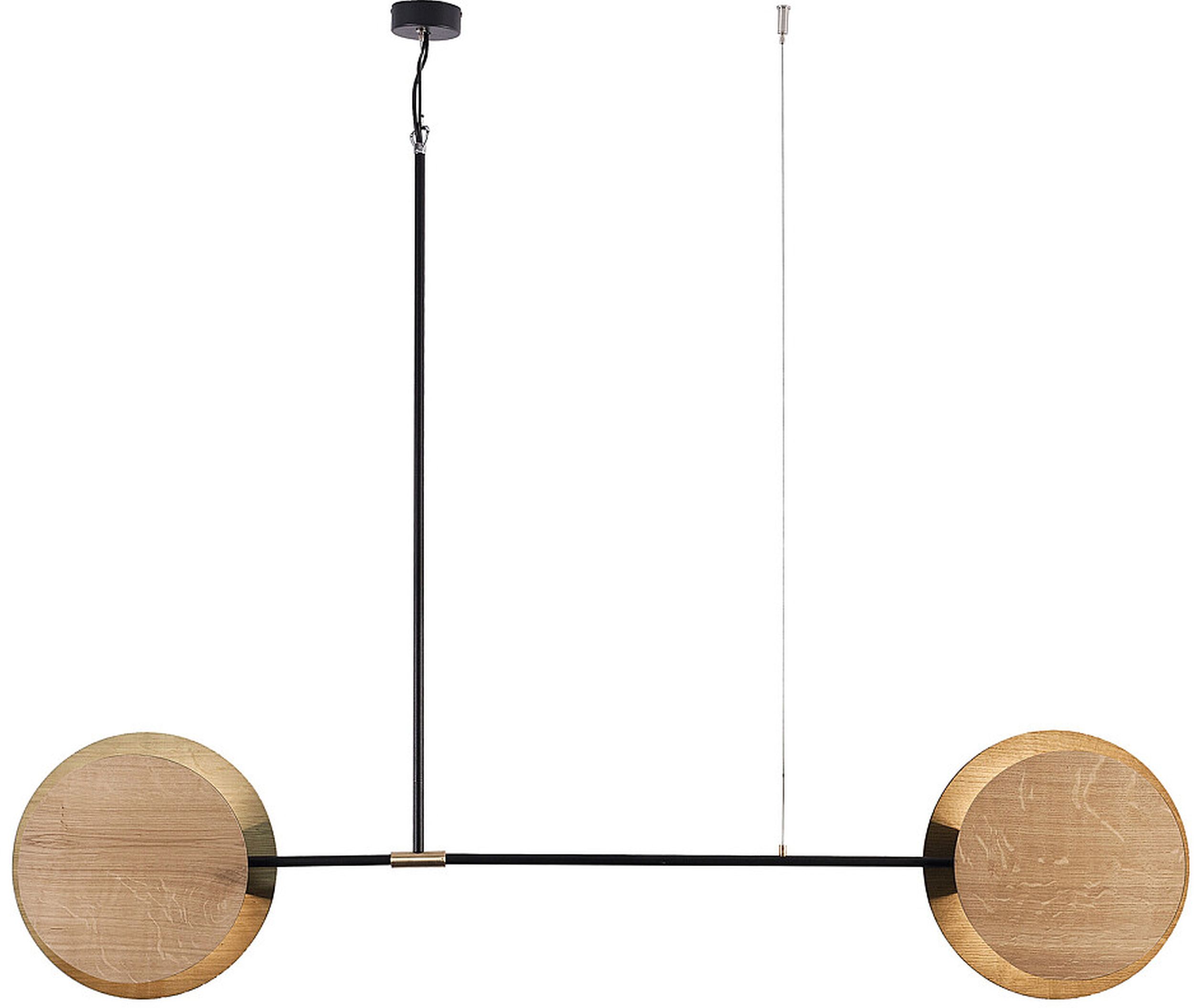 Nowodvorski Lighting Minimal lampă suspendată 2x40 W negru-alamă-lemn 9375