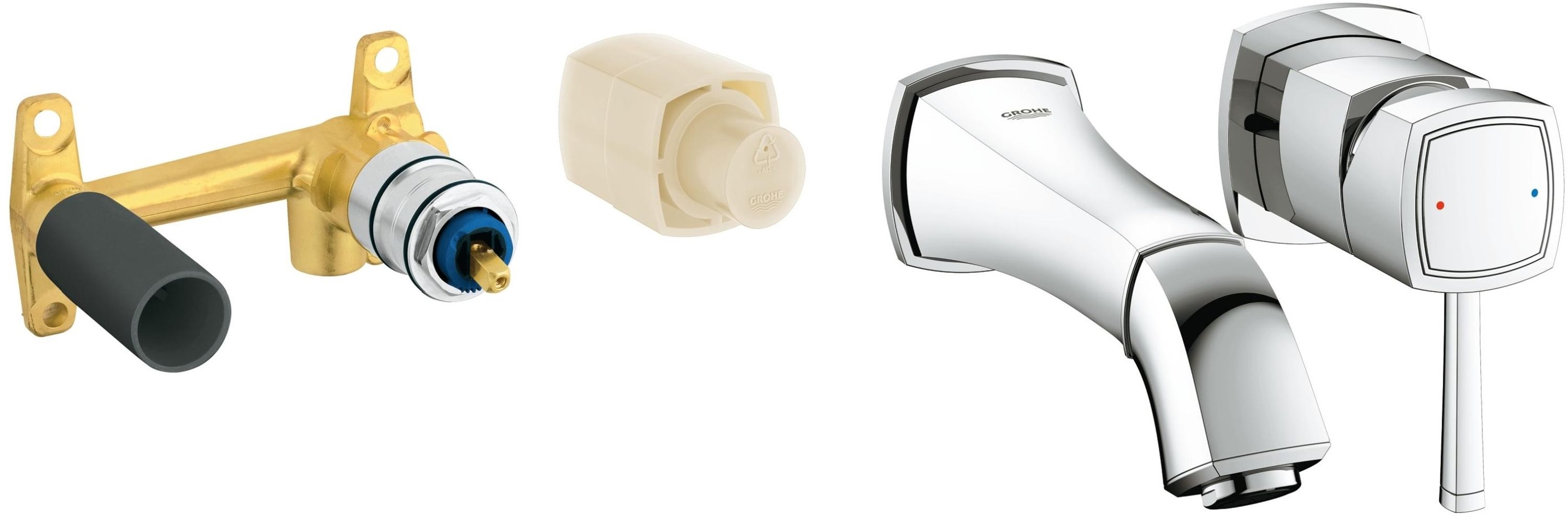 Set baterie lavoar Grohe Grandera 19929000, element ascuns al bateriei Grohe Grandera 23319000