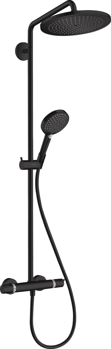 Hansgrohe Croma Select S set de duș perete cu termostat cu duș de ploaie negru 26891670