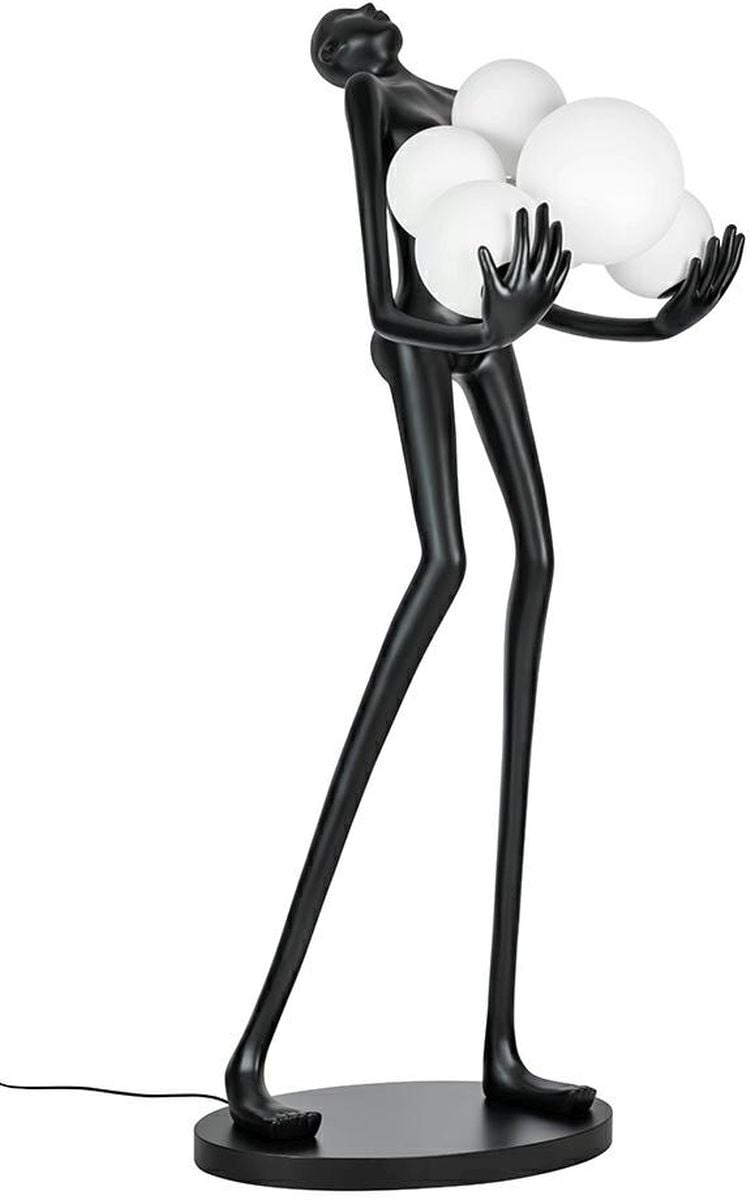 King Home Human lampă de podea 6x30 W alb-negru JL009