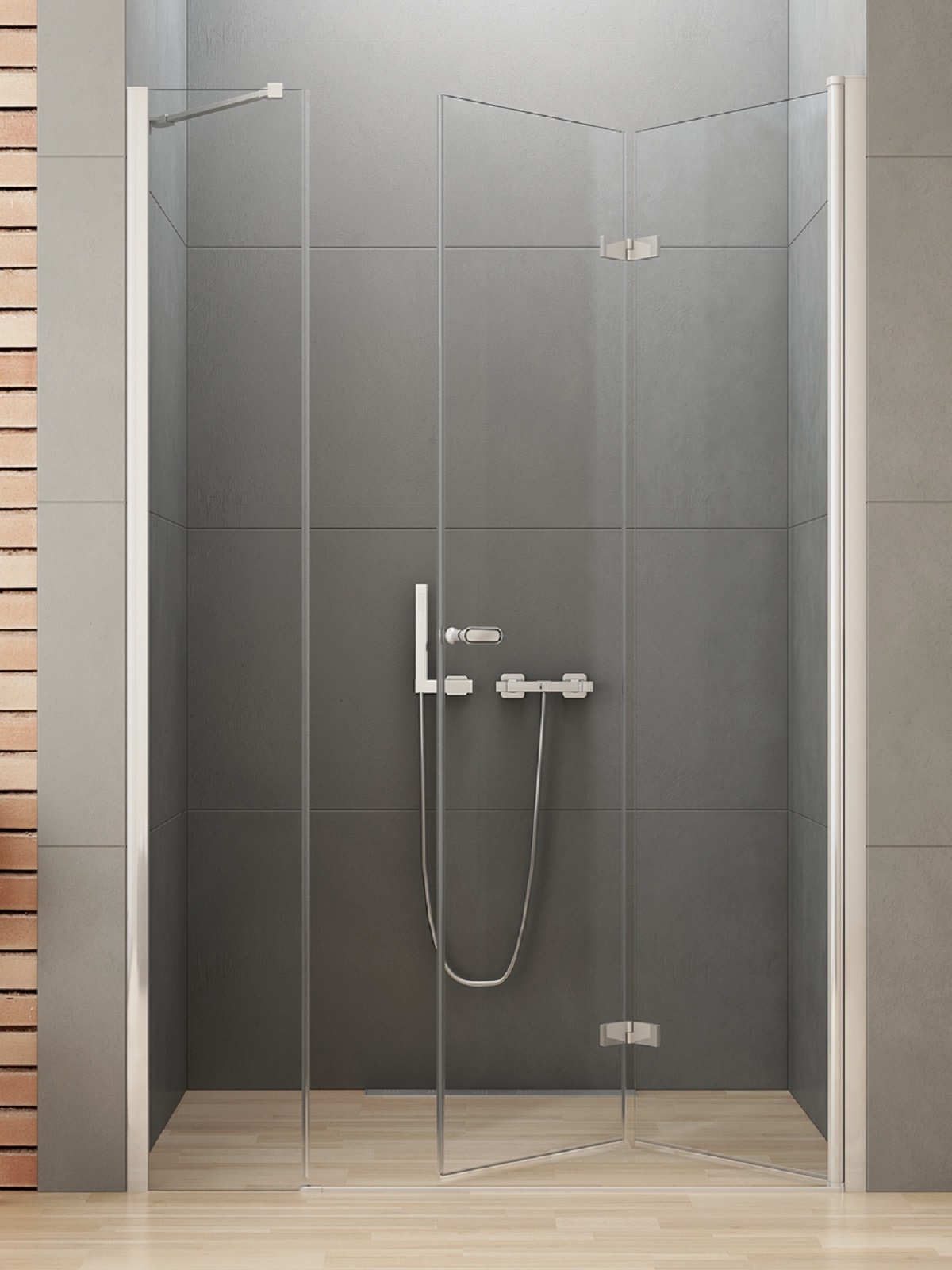 New Trendy New Soleo uși de duș 110 cm pliantă crom luciu/sticlă transparentă D-0152A/D-0094B