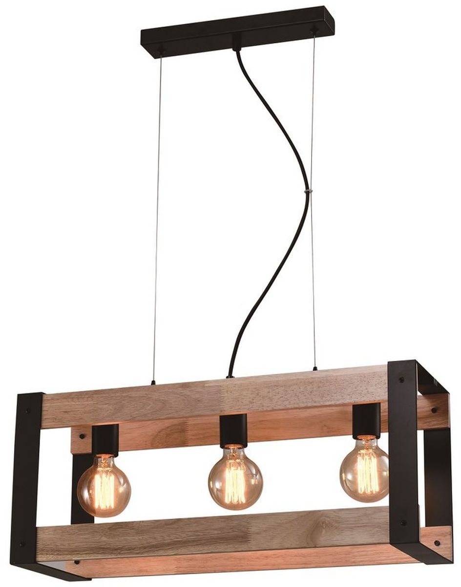 Candellux Varna lampă suspendată 3x40 W negru-lemn 33-79077