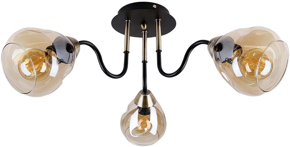 Candellux Unica lampă de tavan 3x40 W negru-fumuriu-auriu 33-00880