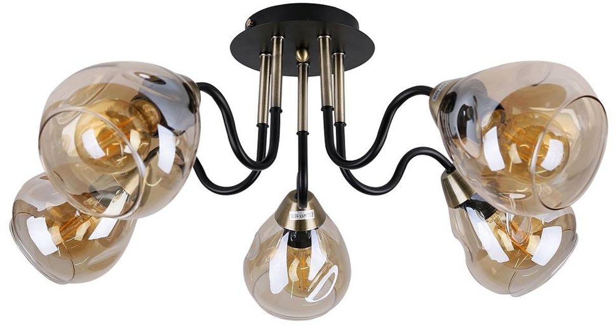 Candellux Unica lampă de tavan 5x40 W negru-auriu 35-00897