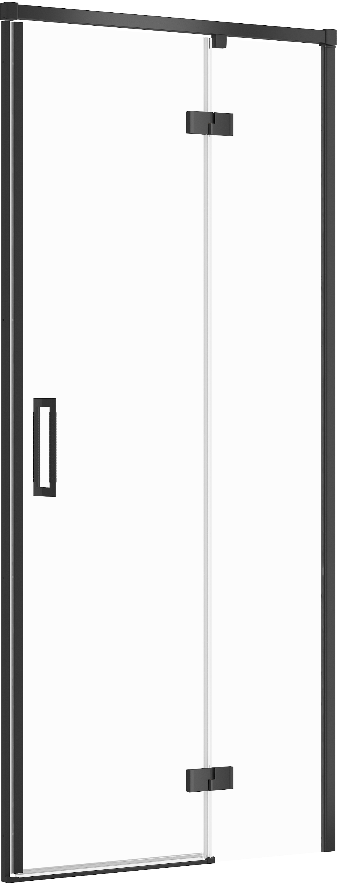 Cersanit Larga uși de duș 90 cm înclinabilă negru mat/sticlă transparentă S932-124