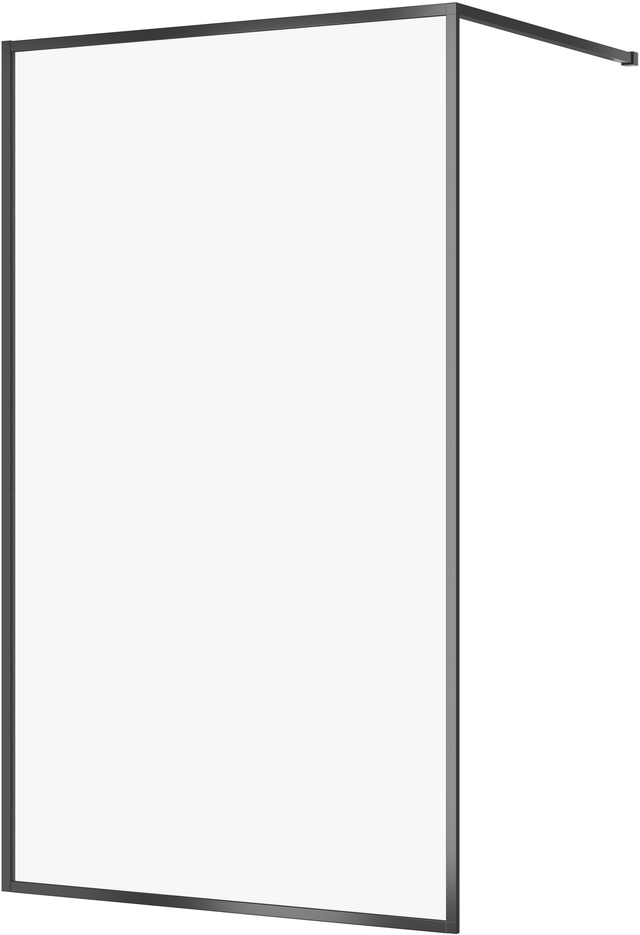 Cersanit Larga perete cabină de duș walk-in 120 cm negru mat/sticla transparentă S932-140