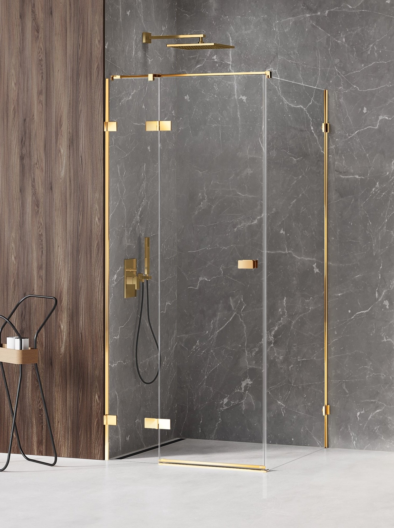 New Trendy Avexa Gold Shine cabină de duș 110x90 cm dreptunghiular auriu luciu/sticlă transparentă EXK-1664