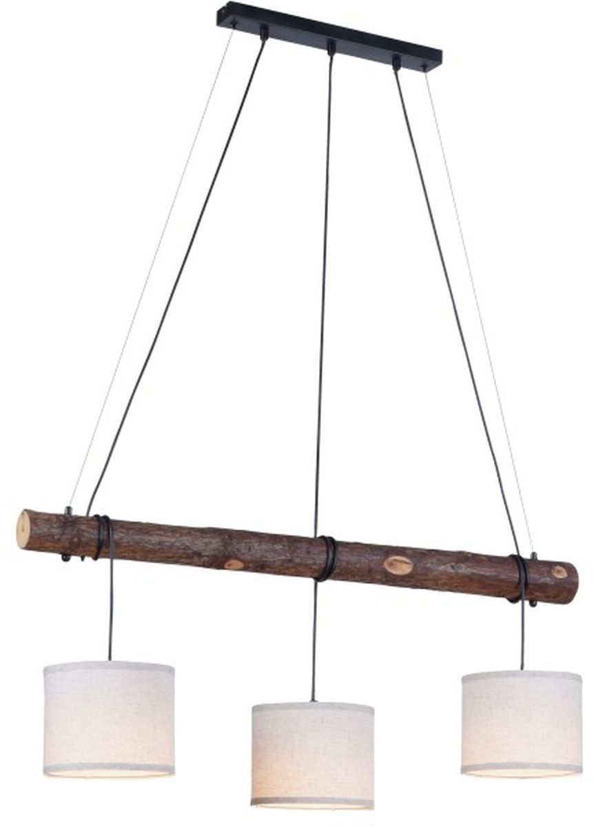 Just Light Bark lampă suspendată 3x40 W negru-lemn-bej 11238-79