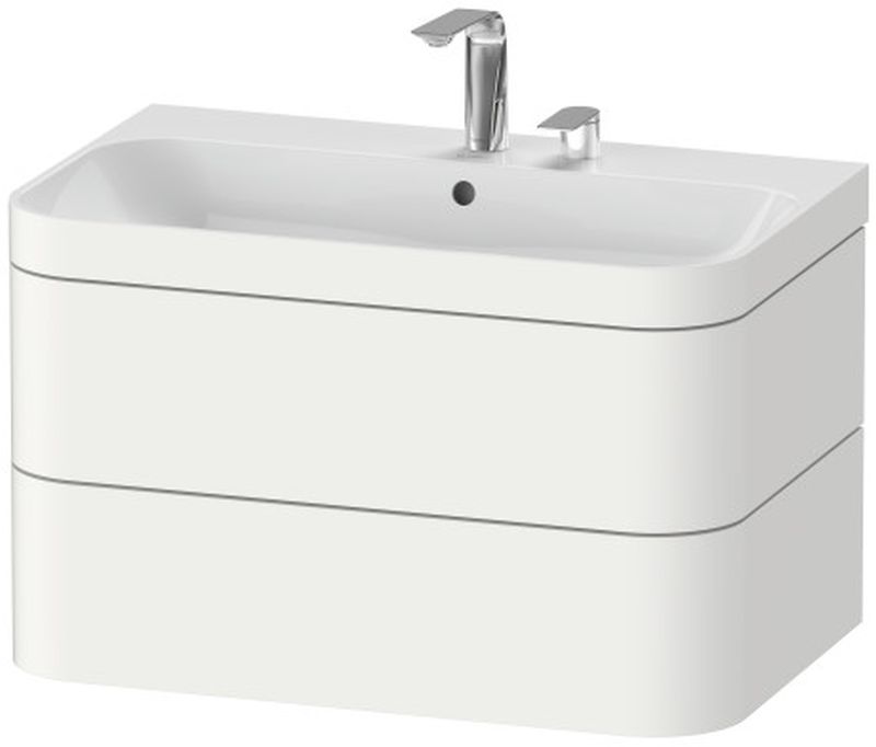 Duravit Happy D.2 Plus lavoar cu dulap 77.5 cm alb HP4637O3636