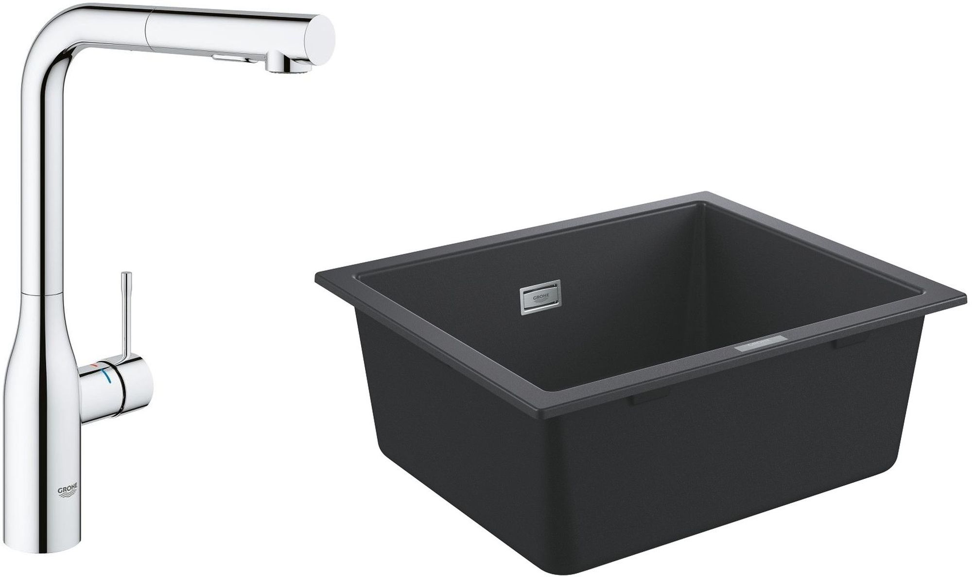 Set baterie bucătărie Grohe Essence 30270000, chiuvetă din granit Grohe K700 31654AP0