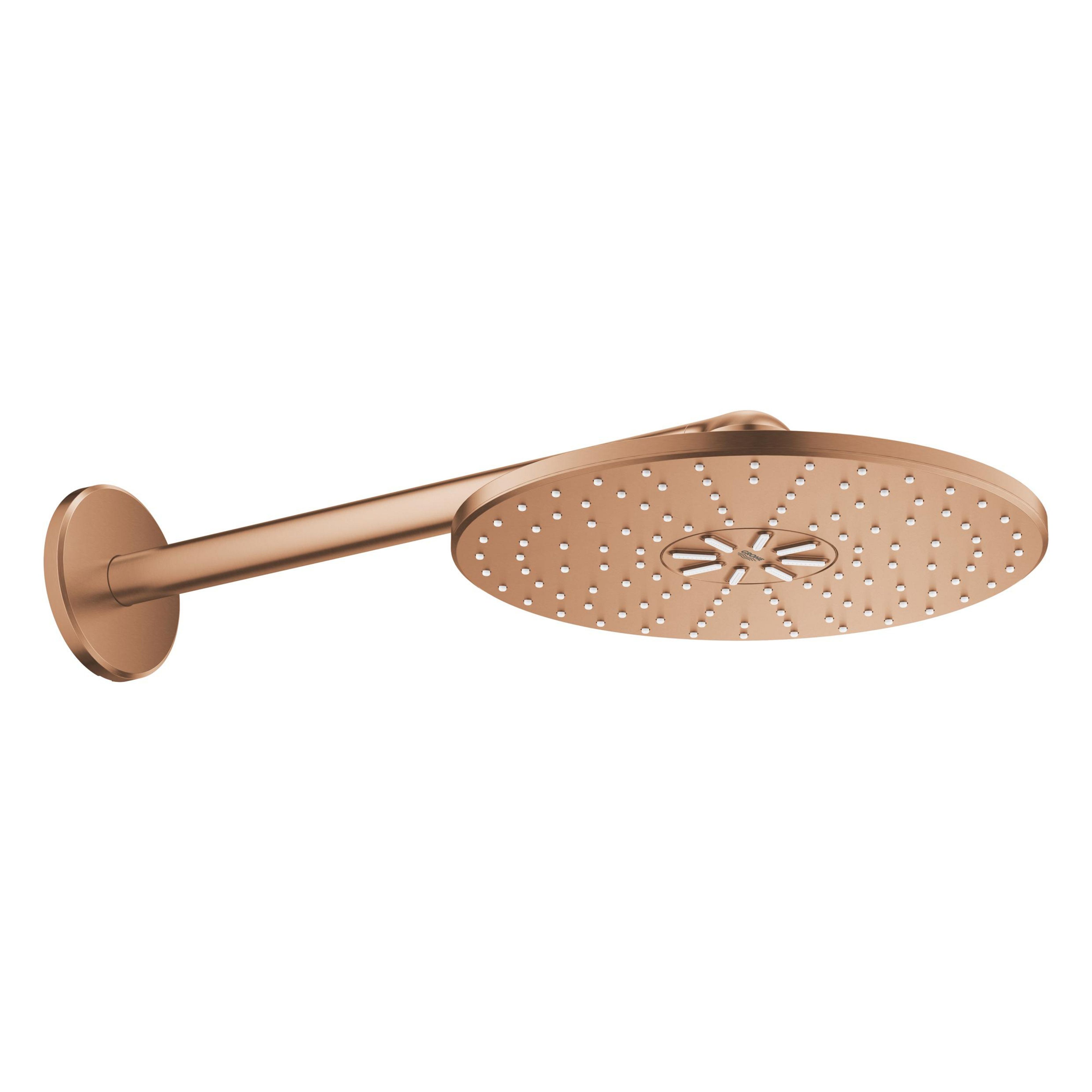 Grohe Quadra cap de duș cu braț 31x31 cm rotund Brushed Warm Sunset 26475DL0