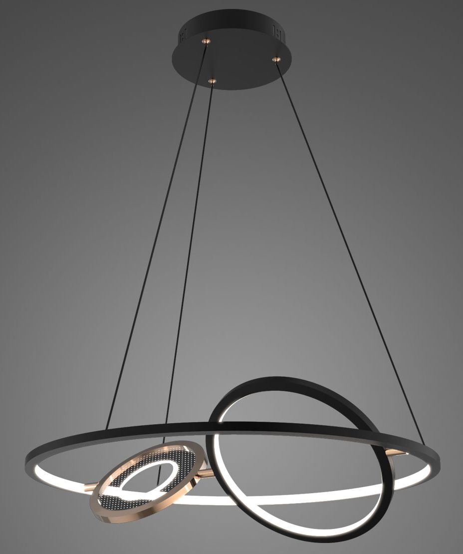 Altavola Design Seppia lampă suspendată 3x45 W negru-auriu LA115/P_62_1+2_3k_black_gold