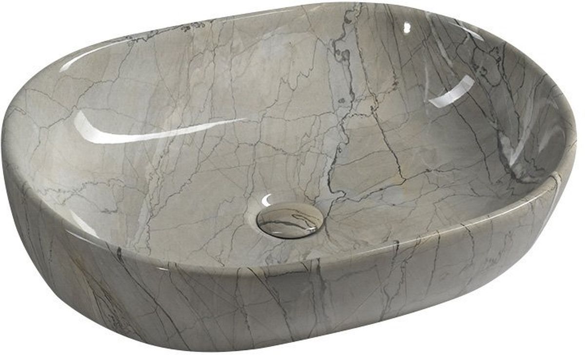 Sapho Dalma lavoar 59x42 cm ovale de blat gri/piatră MM413