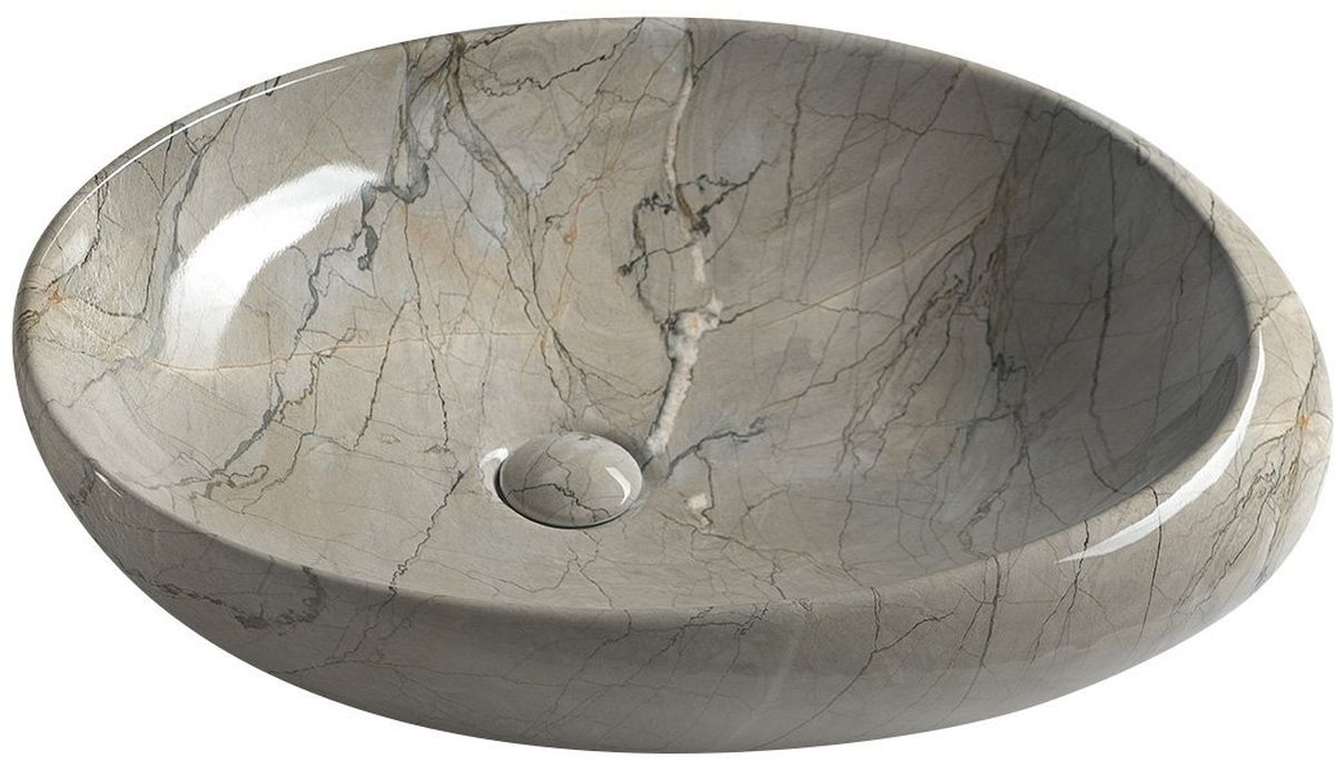 Sapho Dalma lavoar 68x44 cm ovale de blat gri/piatră MM313
