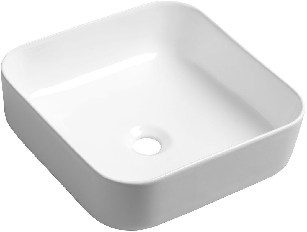 Sapho Prata lavoar 39.5x39.5 cm pătrat de blat alb luciu AR423