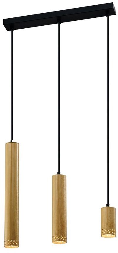 Candellux Tubo lampă suspendată 3x25 W negru-lemn 33-79114