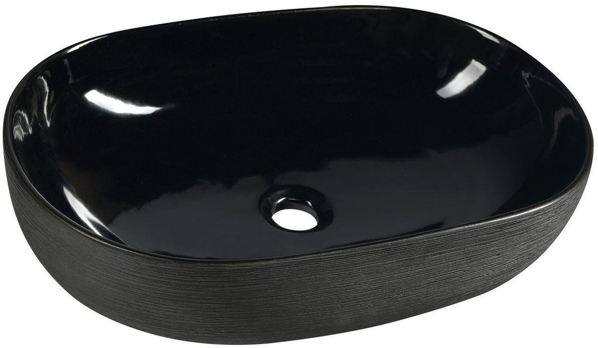 Sapho Priori lavoar 60x40 cm oval de blat negru PI031