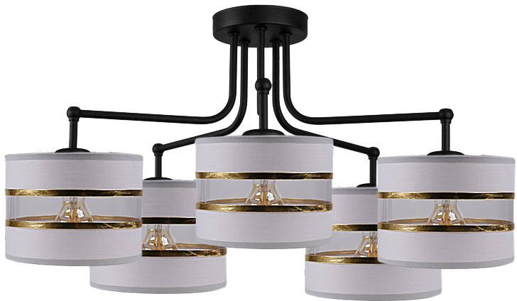 Candellux Andy lampă de tavan 5x40 W negru-auriu-gri 35-00521