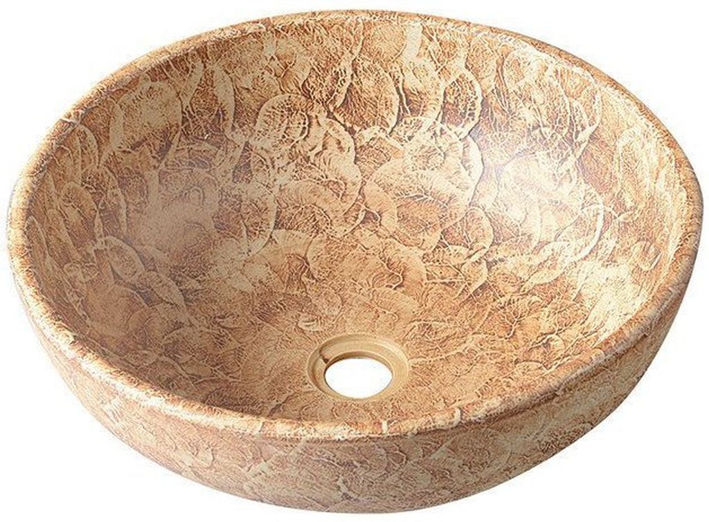 Sapho Priori lavoar 41x41 cm rotund de blat maro/bej PI010