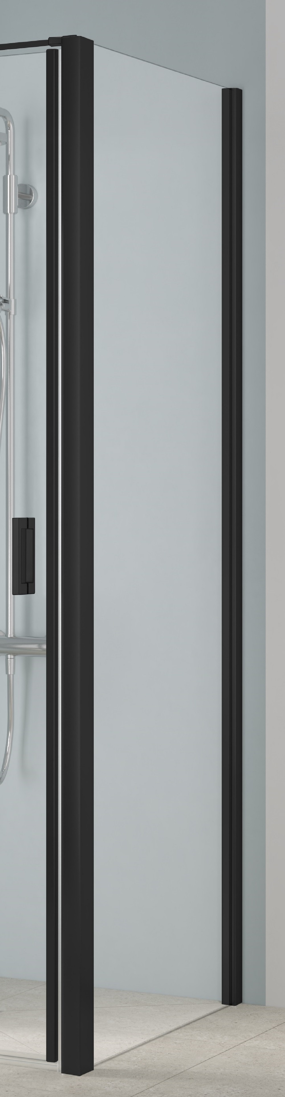Kermi Cada XS perete de duș 120 cm negru mat/sticla transparentă CKTWD120203PK