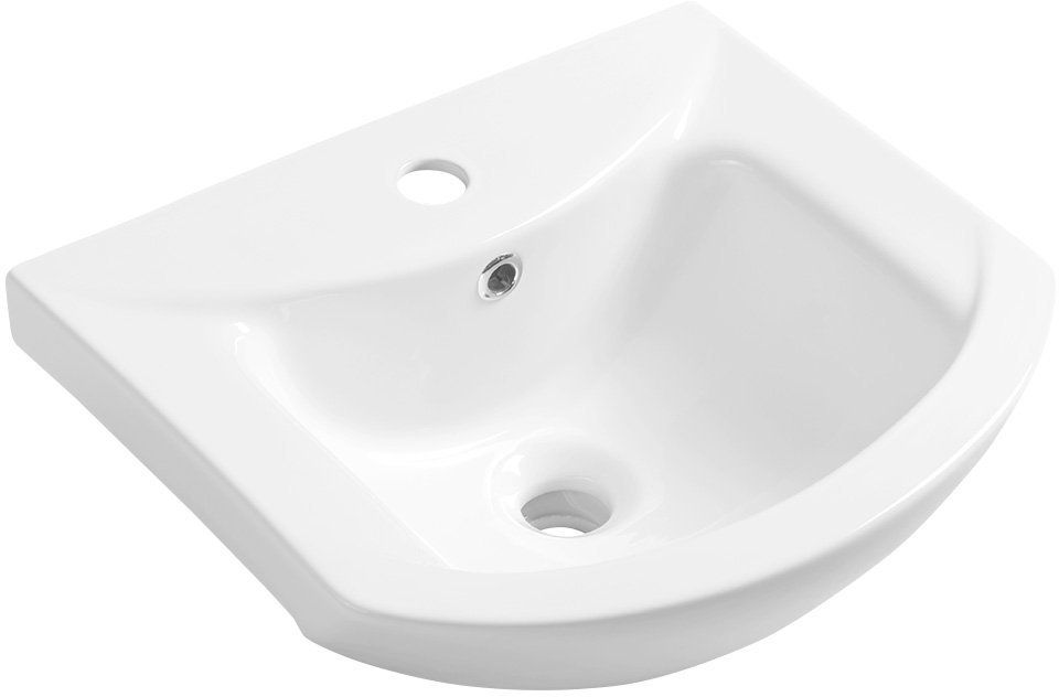 Aqualine Zero lavoar 45.5x40 cm semicircular clasică-mobilier alb 6045