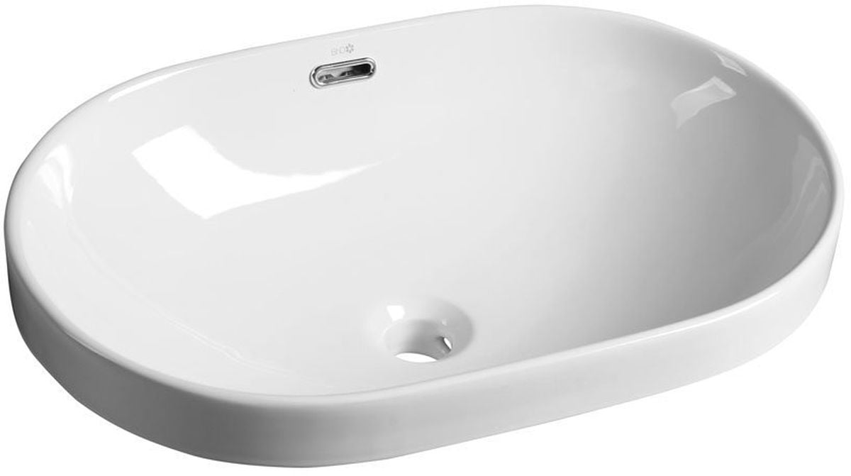 Sapho Lima lavoar 59.5x39.5 cm ovale încastrat alb luciu BH7022