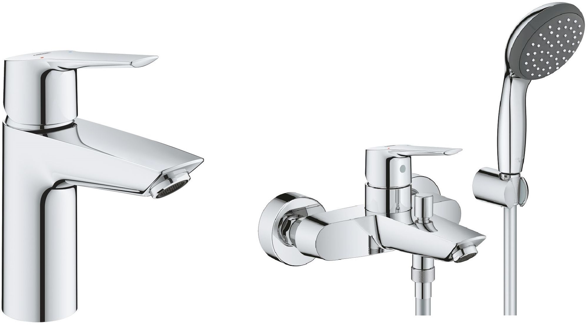 Set baterie cadă-duș Grohe Start 23413002, baterie lavoar Grohe Start 23550002