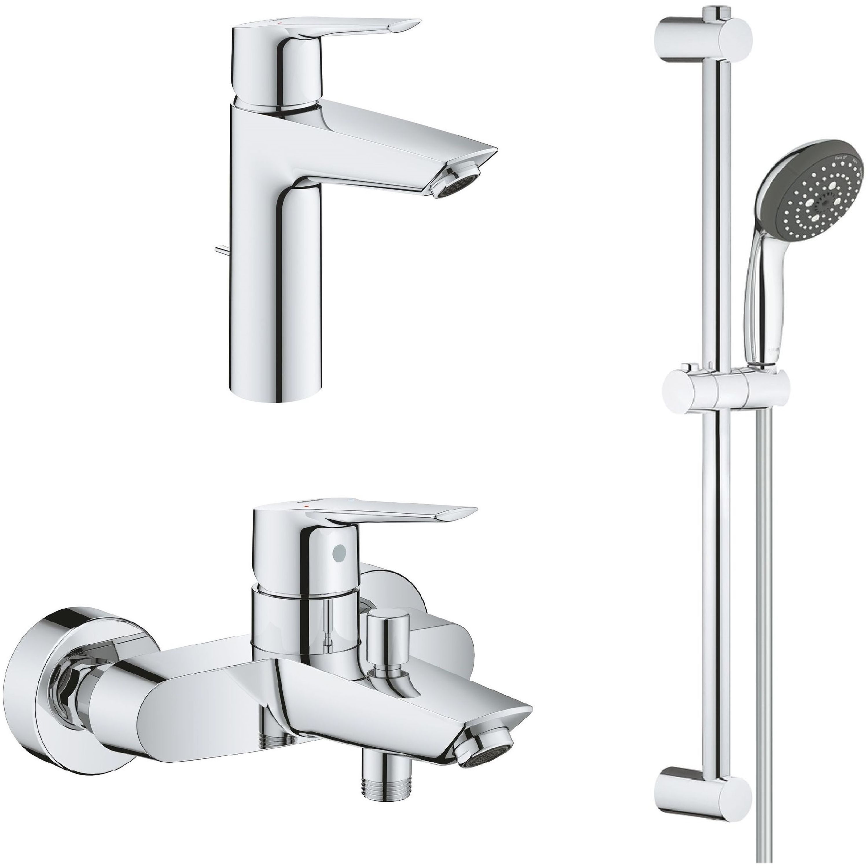 Set baterie cadă-duș Grohe Start 24206002, baterie lavoar Grohe Start 23455002, 26032000