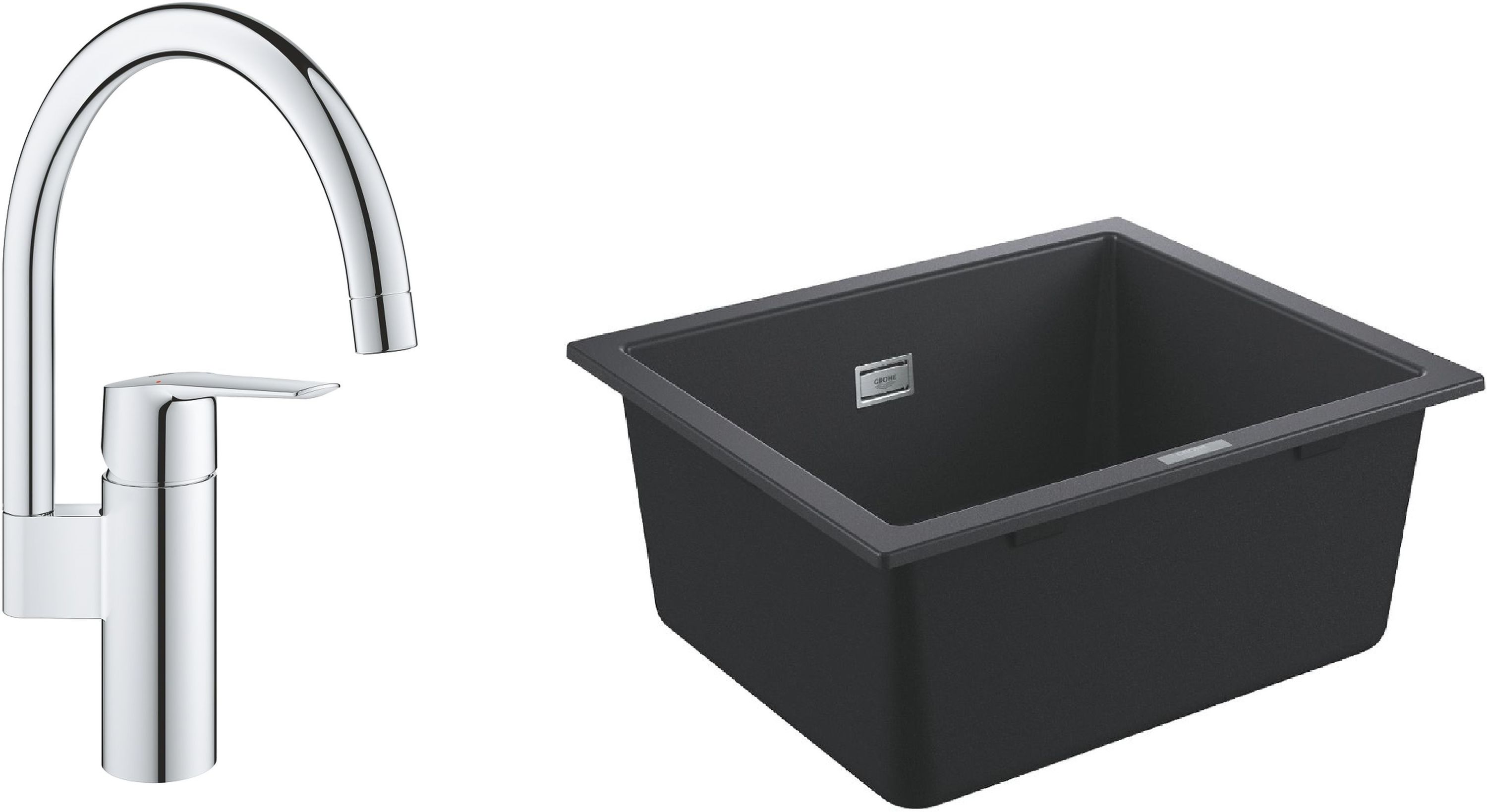 Set chiuvetă din granit Grohe K700 31654AP0, baterie bucătărie Grohe Start 30469000