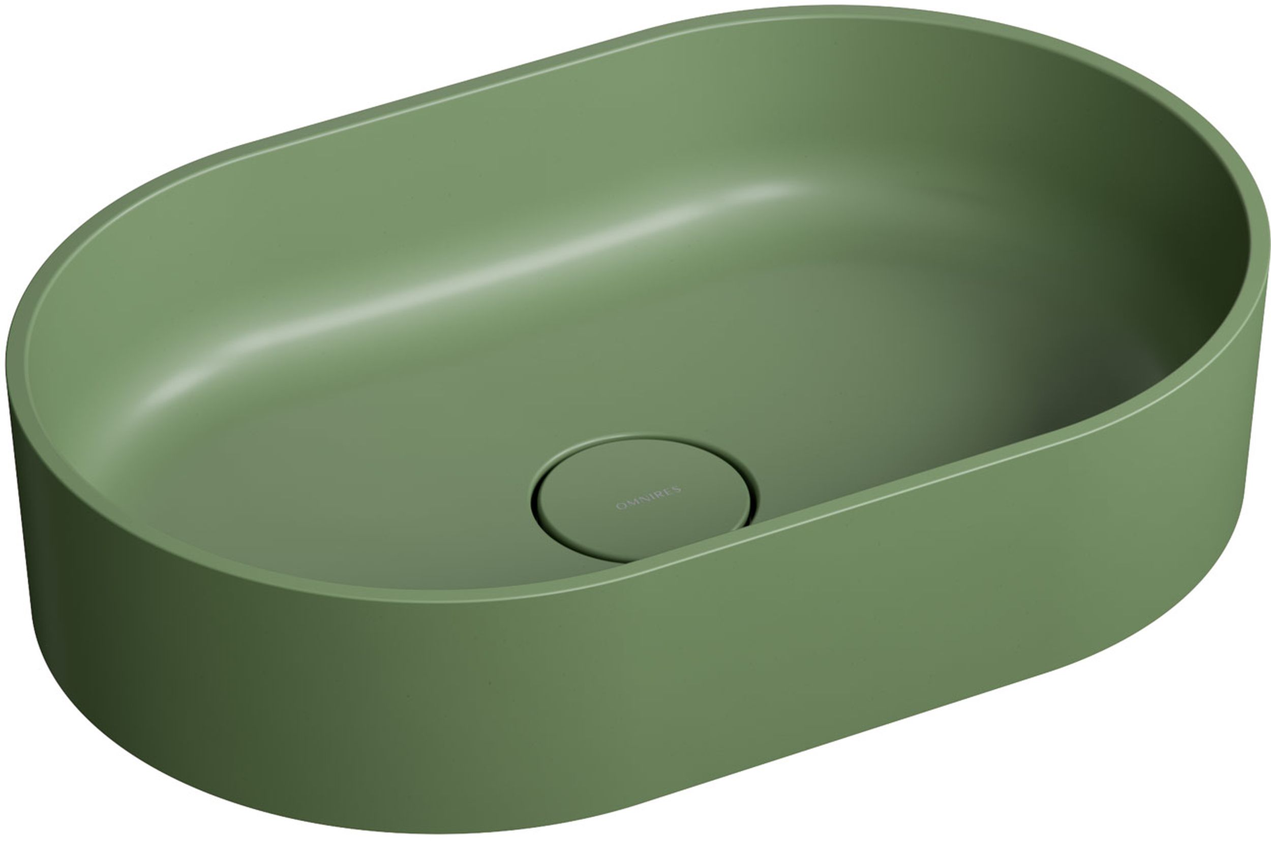 Omnires Ovo M+ lavoar 55x36 cm ovale de blat verde OVOUNOL