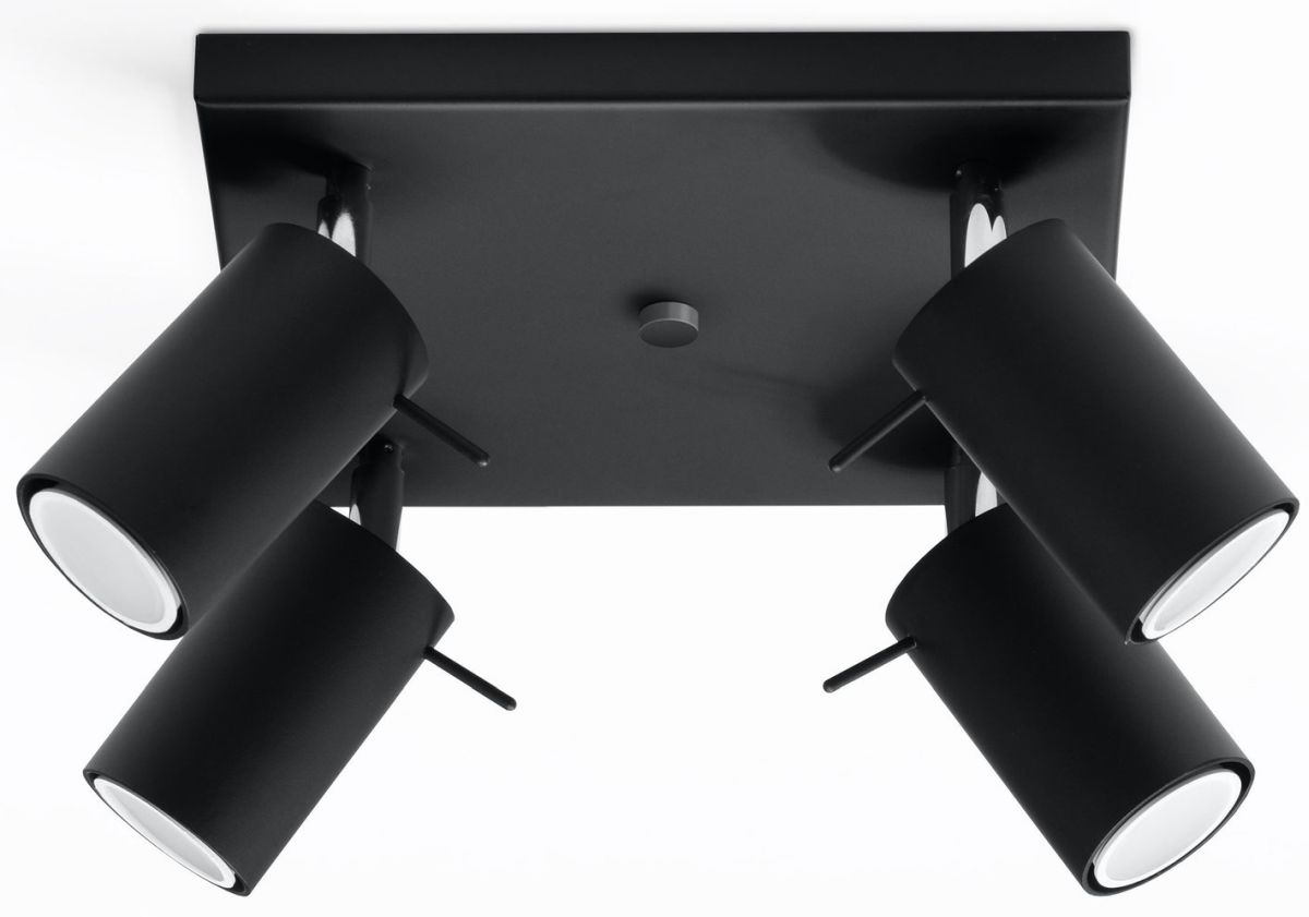 Sollux Lighting Ring lampă de tavan 4x40 W negru SL.0094