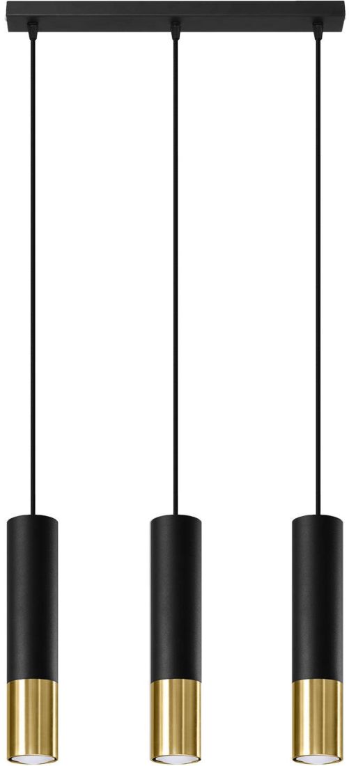 Sollux Lighting Loopez lampă suspendată 3x40 W negru-auriu SL.0954