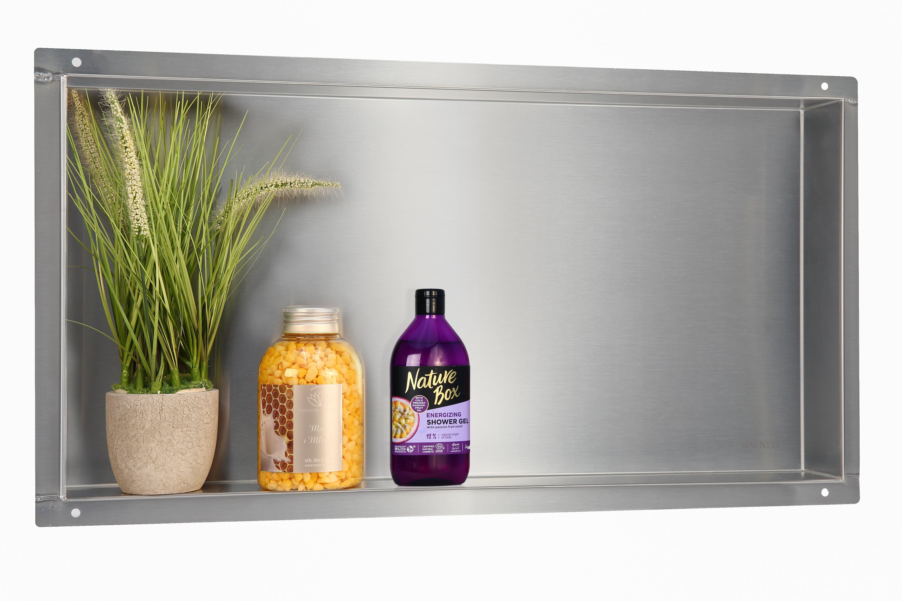 Balneo Wall-Box No Rim Inox raft de nișă 60 cm oţel OB-IN3-NR