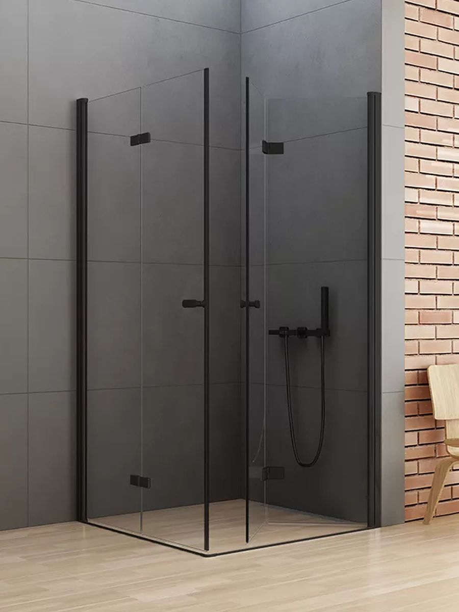 New Trendy New Soleo Black cabină de duș 100x70 cm dreptunghiular negru mat/sticlă transparentă D-0233A/D-0240A