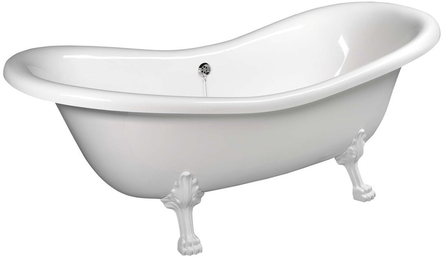 Polysan Charleston cadă freestanding 188x80 cm ovală alb 38112