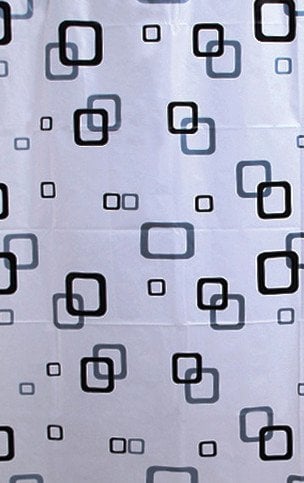 Aqualine perdea de duș 180x180 cm alb-negru-albastru ZV010