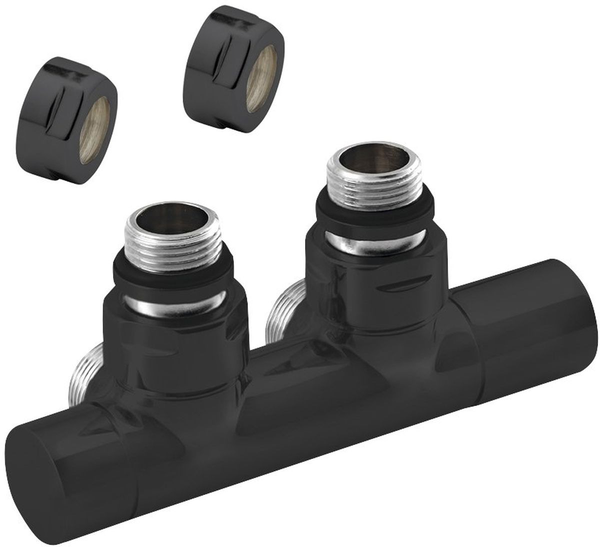 Sapho Twin Black supapă calorifer negru CP4101BS