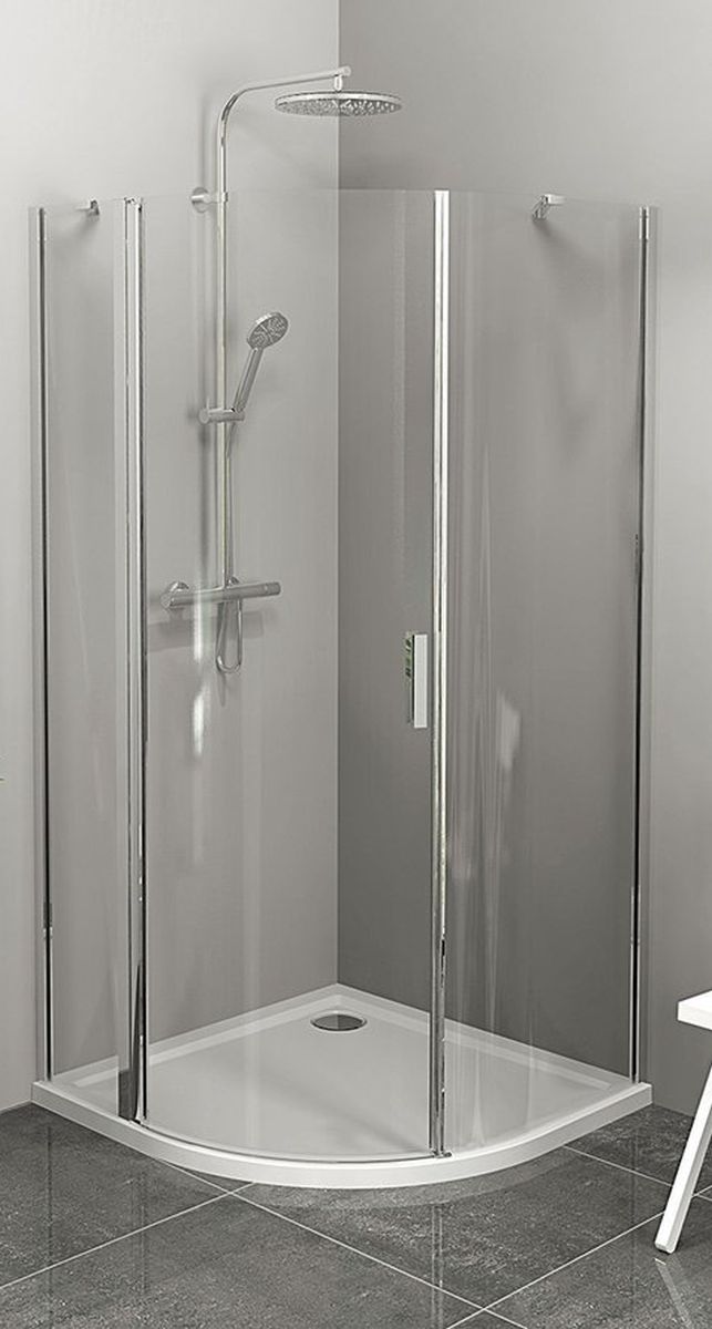 Polysan Zoom Line cabină de duș 90x90 cm semicircular crom luciu/sticlă transparentă ZL2615L