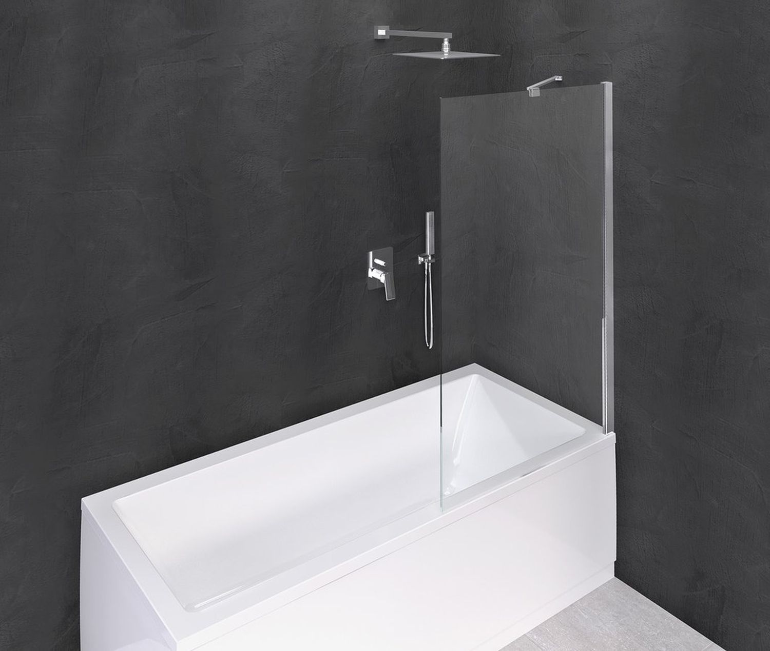 Polysan Modular Shower paravan cadă 90 cm o piesă crom luciu/sticlă transparentă BMS1-90