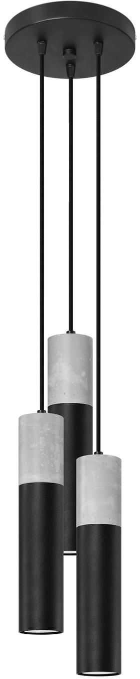 Sollux Lighting Borgio lampă suspendată 3x12 W negru-beton SL.1081