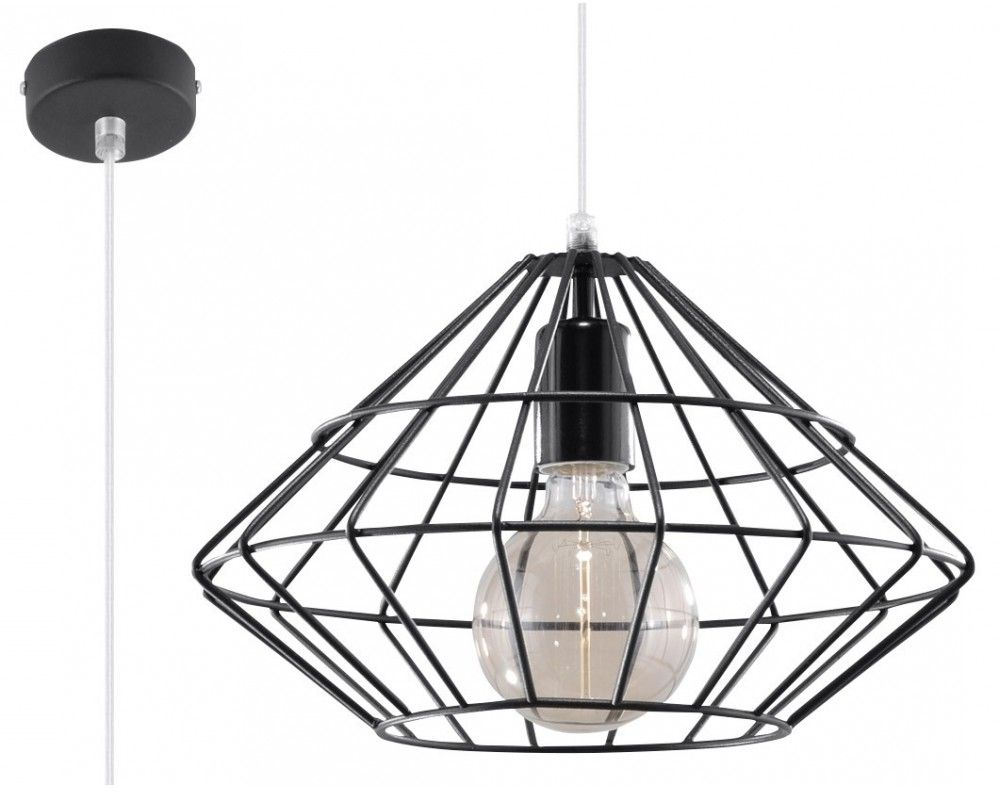 Sollux Lighting Umberto lampă suspendată 1x60 W negru SL.0294