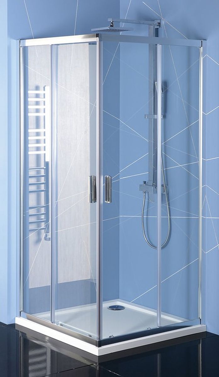 Polysan Easy Line cabină de duș 90x90 cm pătrat crom luciu/sticlă transparentă EL5115