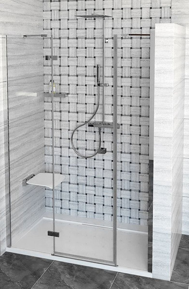 Polysan Fortis Line uși de duș 130 cm înclinabilă crom luciu/sticlă transparentă FL1513L