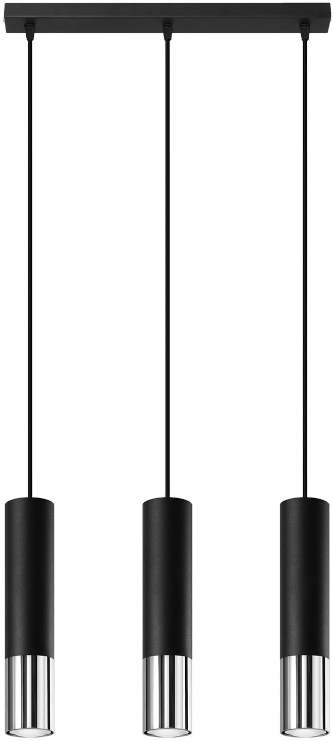 Sollux Lighting Loopez lampă suspendată 3x40 W negru-crom SL.0942