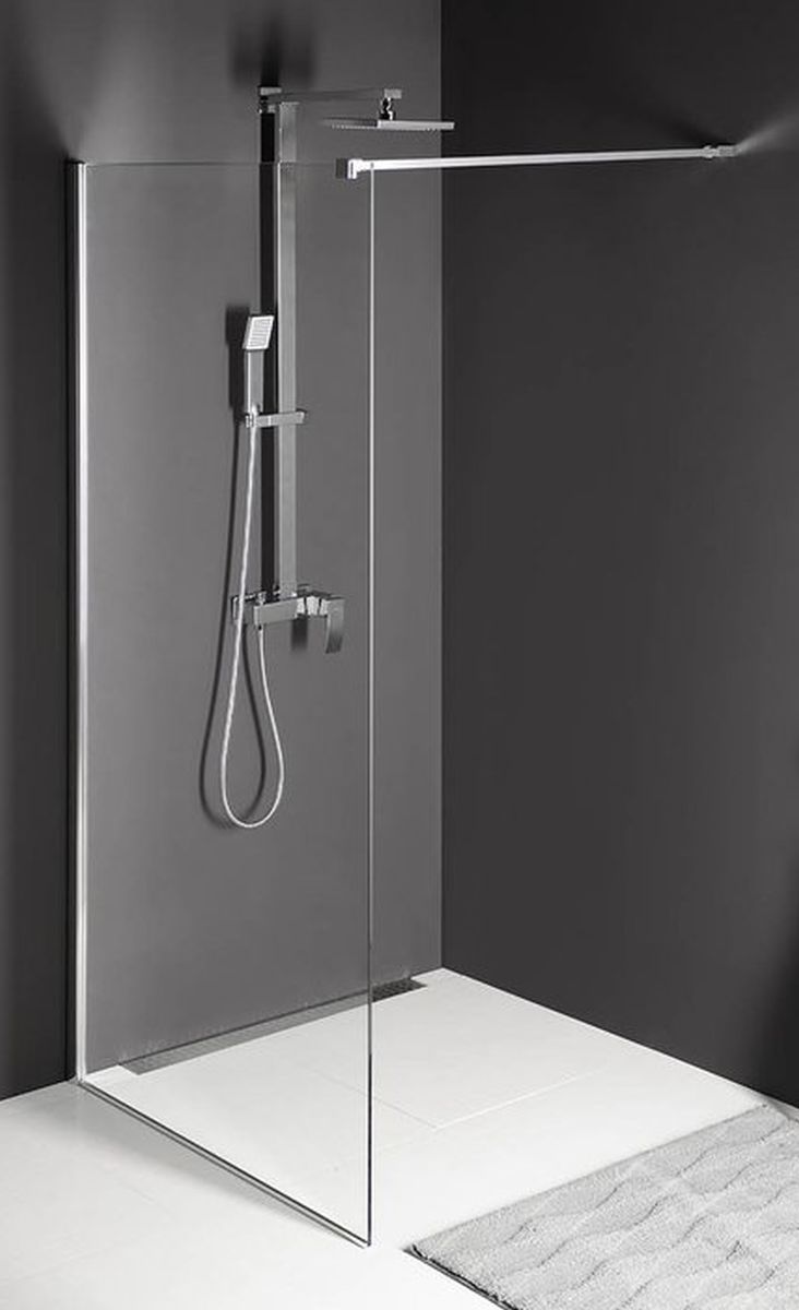 Polysan Modular Shower perete cabină de duș walk-in 80 cm crom luciu/sticla transparentă MS1-80