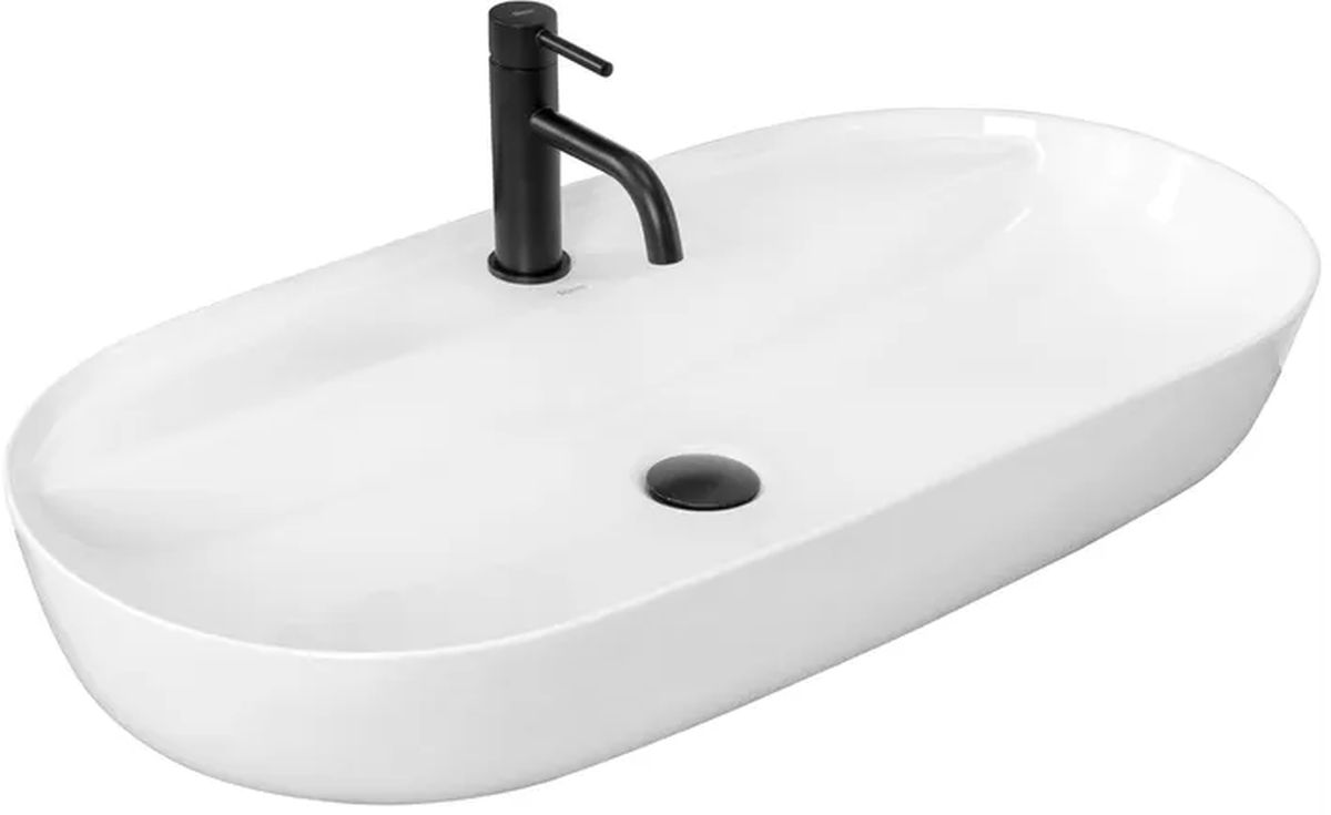 Rea Aura lavoar 81x41 cm oval de blat alb REA-U2541