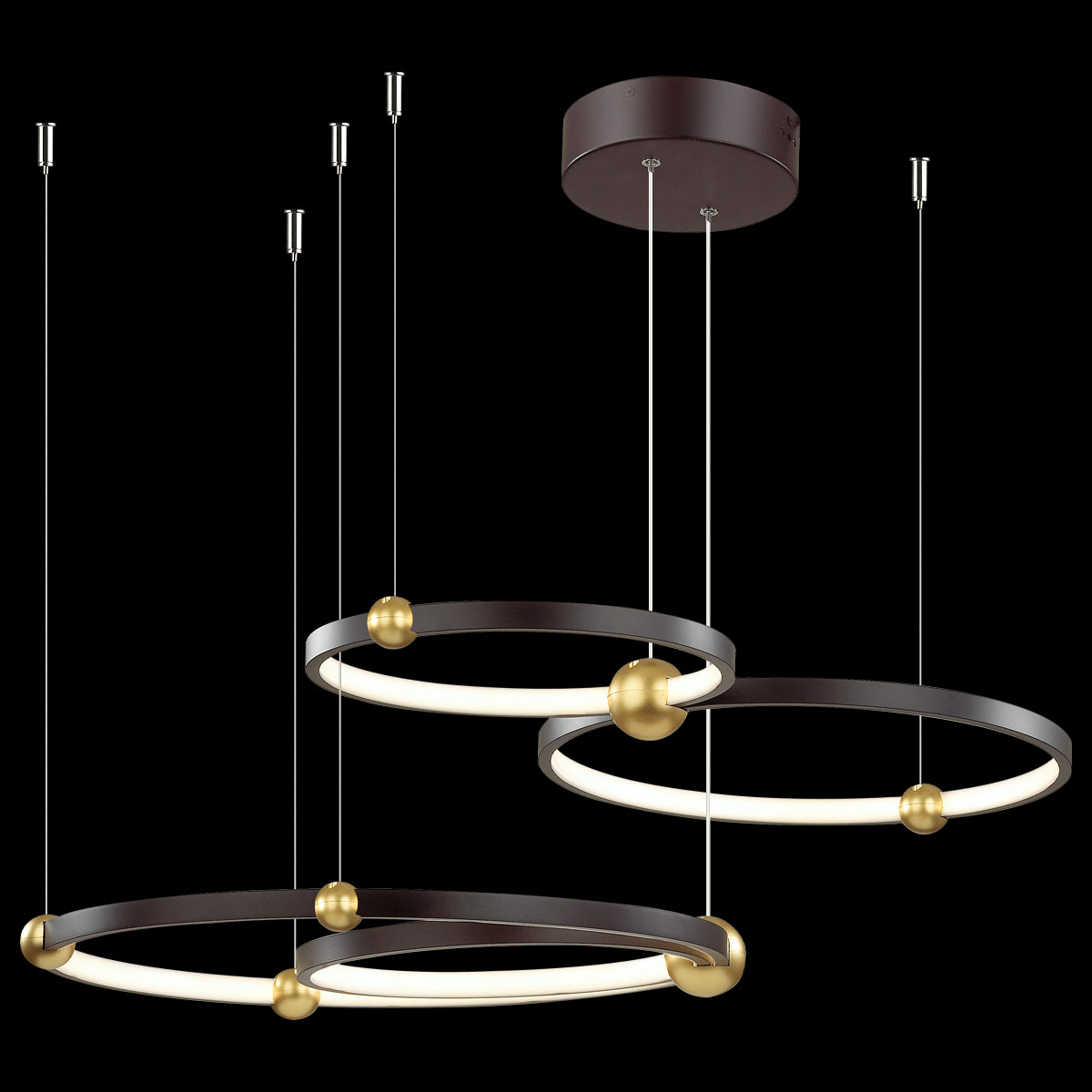 Altavola Design Aurora lampă suspendată 4x85 W negru-auriu LA112/P_50_3k_black