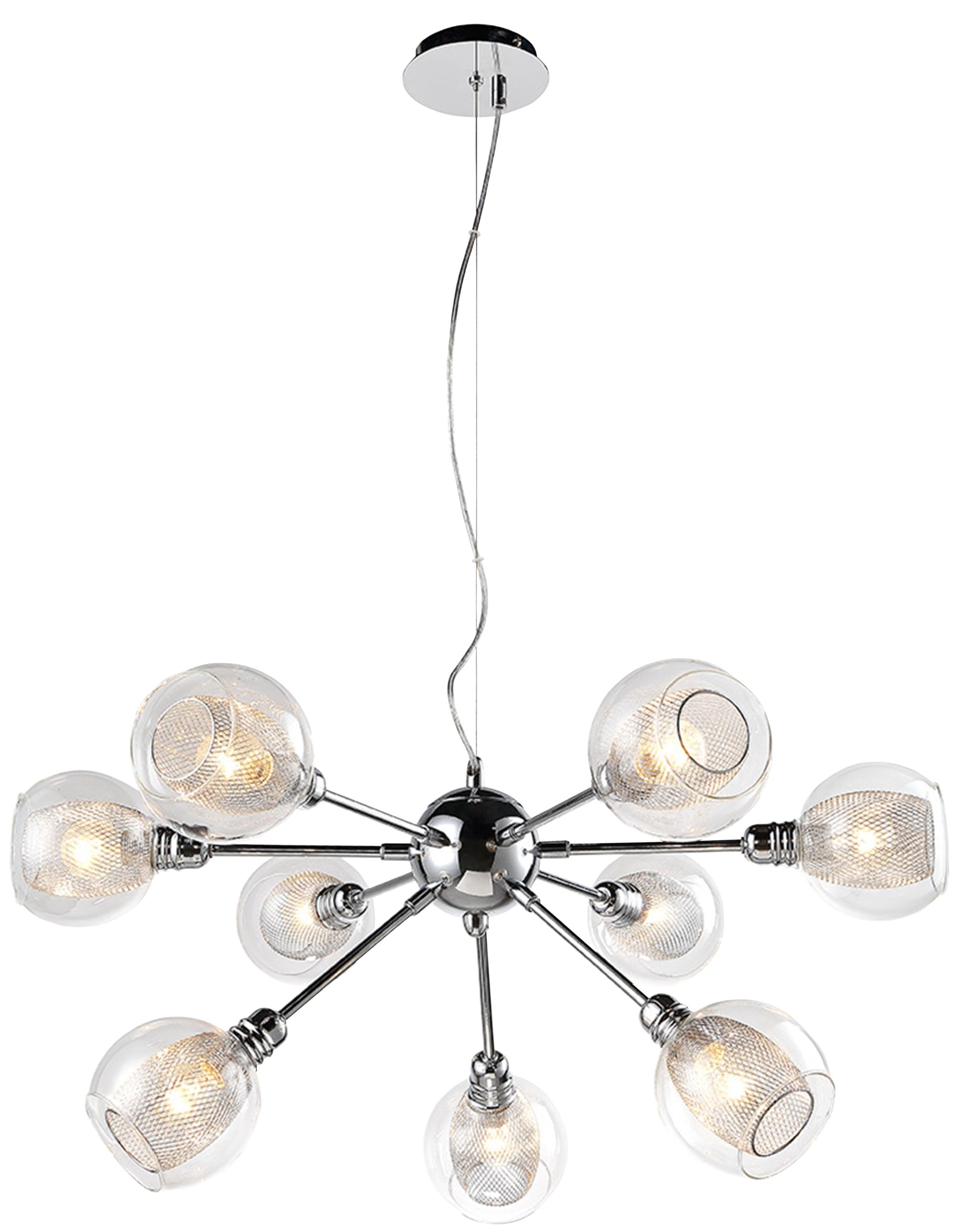 Candellux Dixi lampă suspendată x40 W crom-transparent 39-65018